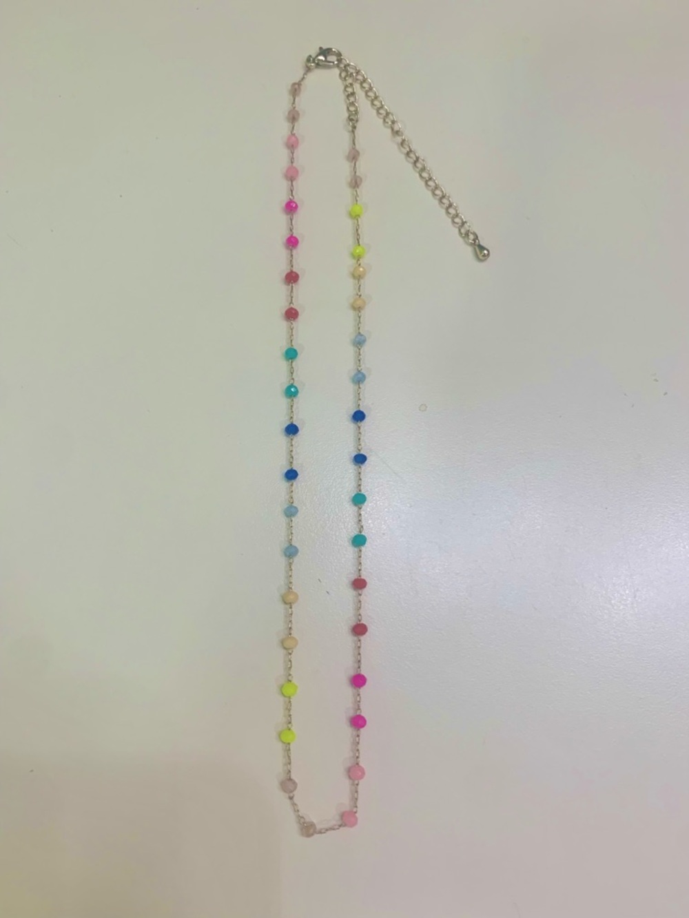 Altered State Dainty Rainbow Beaded Necklace Adjustable Gold Tone - Picture 5 of 5